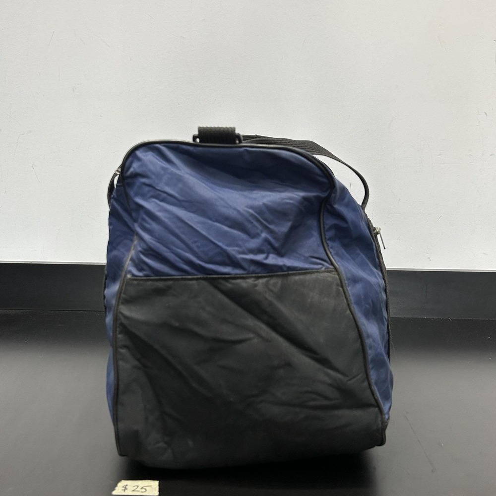 Vintage Nike Blue Black Duffel Bag Soft Case Gym Travel Men Nylon Sports Weekend - Picture 5 of 15